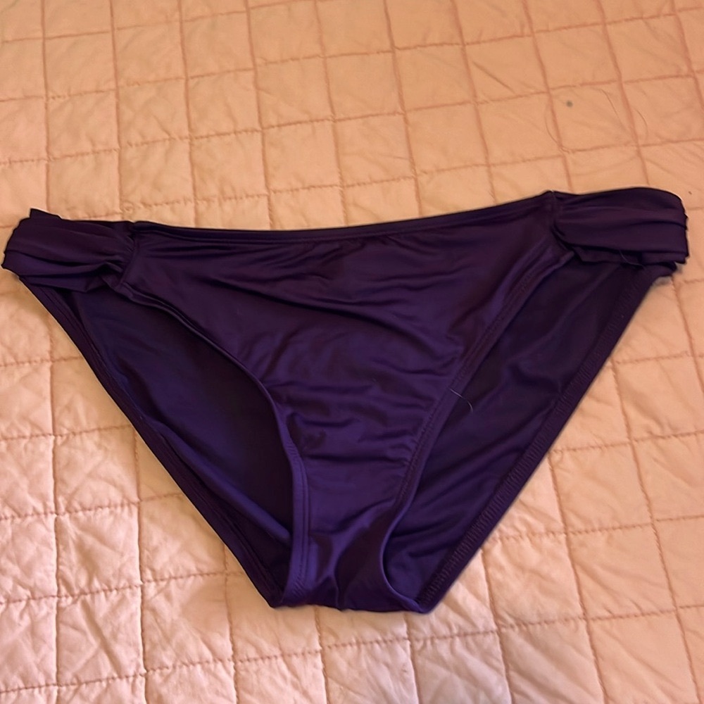 Massimo size XL bikini bathing suit bottoms color is a wine/eggplant purple